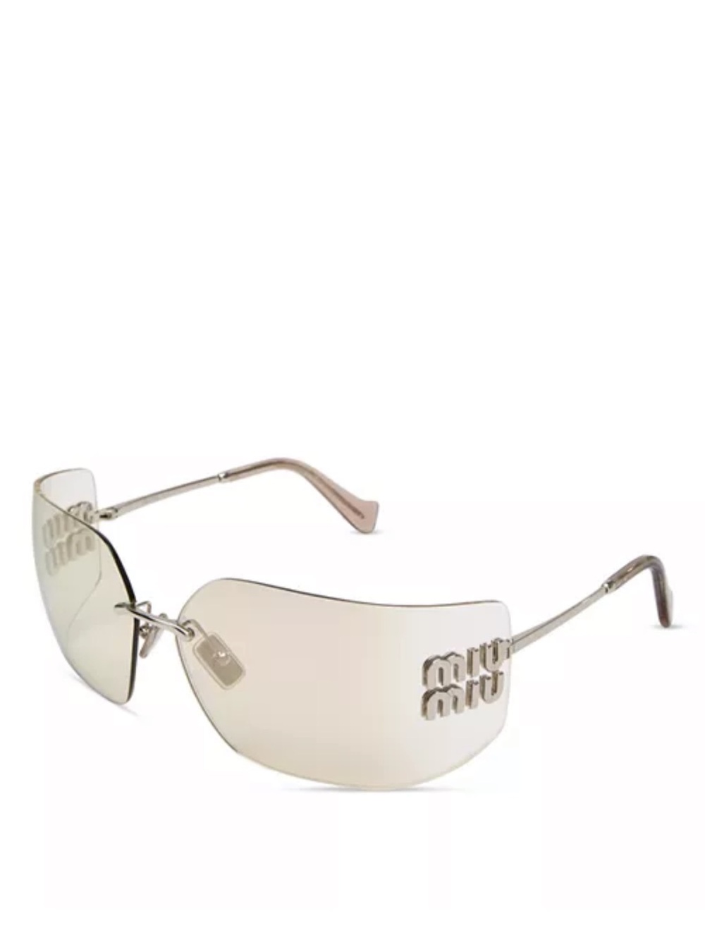 Miu Miu Metal Shield Sunglasses 80mm Silver